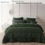 Darrahopens Home & Garden > Bedding Bianca Vienna Green Textured Bedspread Set King Single