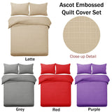 Darrahopens Home & Garden > Bedding Designer Selection Ascot Embossed Quilt Cover Set Latte King