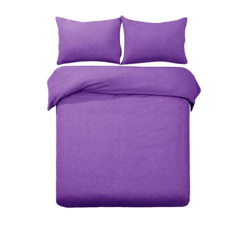 Darrahopens Home & Garden > Bedding Designer Selection Denver Embossed Quilt Cover Set Purple King