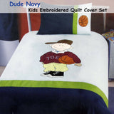 Darrahopens Home & Garden > Bedding Dude Basketball Embroidered Quilt Cover Set Single