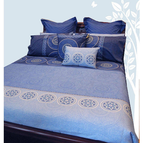 Darrahopens Home & Garden > Bedding Hotel Living Bazaar Quilt Cover Set BLUE - King