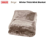 Darrahopens Home & Garden > Bedding J Elliot Home 800GSM Luxury Winter Thick Mink Blanket Beige Queen