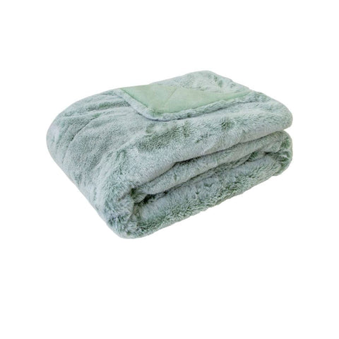 Darrahopens Home & Garden > Bedding J Elliot Home Archie Sage Faux Fur Throw Rug 130 x 160cm