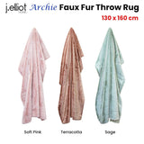 Darrahopens Home & Garden > Bedding J Elliot Home Archie Sage Faux Fur Throw Rug 130 x 160cm