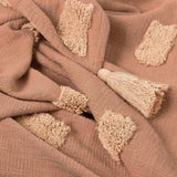 Darrahopens Home & Garden > Bedding J Elliot Home Quinn 100% Cotton Textured Throw 130 x 160 cm Clay Pink & Soft Pink