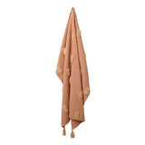 Darrahopens Home & Garden > Bedding J Elliot Home Quinn 100% Cotton Textured Throw 130 x 160 cm Clay Pink & Soft Pink