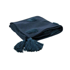 Darrahopens Home & Garden > Bedding J Elliot Home Quinn 100% Cotton Textured Throw 130 x 160 cm Indigo & Majolica