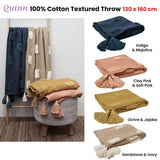 Darrahopens Home & Garden > Bedding J Elliot Home Quinn 100% Cotton Textured Throw 130 x 160 cm Ochre & Jojoba