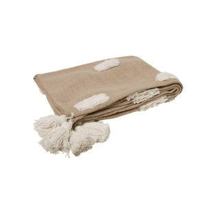 Darrahopens Home & Garden > Bedding J Elliot Home Quinn 100% Cotton Textured Throw 130 x 160 cm Sandstone & Ivory