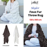 Darrahopens Home & Garden > Bedding J Elliot Home Skyler Chocolate Faux Fur Throw Rug 130 x 160cm