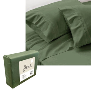 Darrahopens Home & Garden > Bedding Jane Barrington 1200TC Olivia Cotton Rich Sheet Set 40cm Wall Olive King