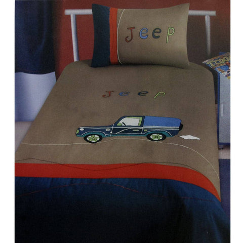 Darrahopens Home & Garden > Bedding Jeep Wrangler Embroidered Quilt Cover Set Single