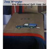 Darrahopens Home & Garden > Bedding Jeep Wrangler Embroidered Quilt Cover Set Single