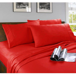 Darrahopens Home & Garden > Bedding Kingtex Microfibre Sheet Set Red Double