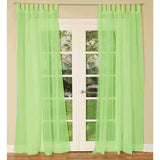 Darrahopens Home & Garden > Bedding Pair of Sheer Mosquito Net Tab Top Curtains 150 x 240 cm Lime