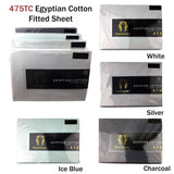 Darrahopens Home & Garden > Bedding Ramesses 475TC Egyptian Cotton Fitted Sheet Queen Charcoal