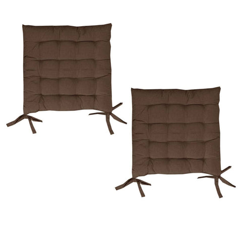 Darrahopens Home & Garden > Bedding Set of 2 Chair Pads with Ties 40 x 40 cm Chocolate