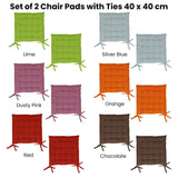 Darrahopens Home & Garden > Bedding Set of 2 Chair Pads with Ties 40 x 40 cm Chocolate