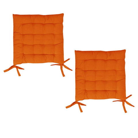 Darrahopens Home & Garden > Bedding Set of 2 Chair Pads with Ties 40 x 40 cm Orange