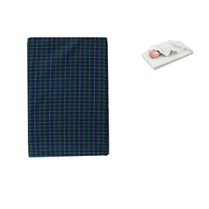 Darrahopens Home & Garden > Bedding Tartan Blue Green Bassinet Fitted Sheet with a Flat Sheet Sewed Attached