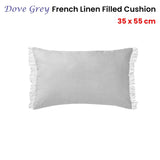 Darrahopens Home & Garden > Bedding Vintage Design Homewares Dove Grey French Linen Filled Cushion Oblong - 35cm x 55cm