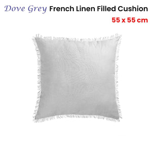 Darrahopens Home & Garden > Bedding Vintage Design Homewares Dove Grey French Linen Filled Cushion Square - 55cm x 55cm