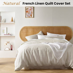 Darrahopens Home & Garden > Bedding Vintage Design Homewares Natural French Linen Quilt Cover Set King