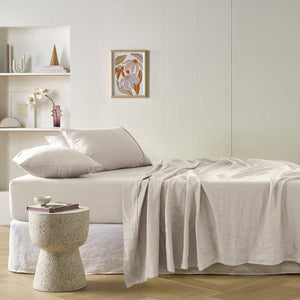 Darrahopens Home & Garden > Bedding Vintage Design Homewares Natural French Linen Sheet Set Queen