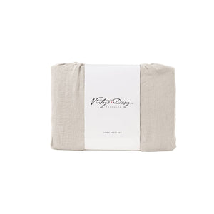 Darrahopens Home & Garden > Bedding Vintage Design Homewares Natural French Linen Sheet Set Queen