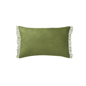 Darrahopens Home & Garden > Bedding Vintage Design Homewares Olive French Linen Filled Cushion Oblong - 35cm x 55cm