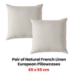 Darrahopens Home & Garden > Bedding Vintage Design Homewares Pair of Natural French Linen European Pillowcases