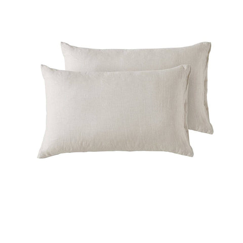 Darrahopens Home & Garden > Bedding Vintage Design Homewares Pair of Natural French Linen Standard Pillowcases