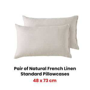 Darrahopens Home & Garden > Bedding Vintage Design Homewares Pair of Natural French Linen Standard Pillowcases