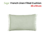 Darrahopens Home & Garden > Bedding Vintage Design Homewares Sage French Linen Filled Cushion Oblong - 35cm x 55cm