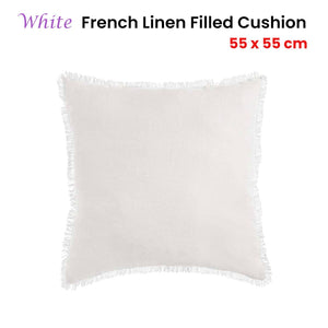 Darrahopens Home & Garden > Bedding Vintage Design Homewares White French Linen Filled Cushion Square - 55cm x 55cm