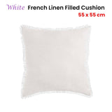 Darrahopens Home & Garden > Bedding Vintage Design Homewares White French Linen Filled Cushion Square - 55cm x 55cm