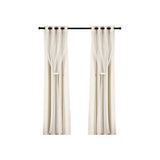 Darrahopens Home & Garden > Curtains Artiss 2X 132x160cm Blockout Sheer Curtains Beige