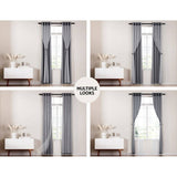 Darrahopens Home & Garden > Curtains Artiss 2X 132x213cm Blockout Sheer Curtains Charcoal