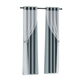 Darrahopens Home & Garden > Curtains Artiss 2X 132x304cm Blockout Sheer Curtains Light Grey