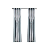 Darrahopens Home & Garden > Curtains Artiss 2X 132x304cm Blockout Sheer Curtains Light Grey