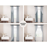 Darrahopens Home & Garden > Curtains Artiss 2X 132x304cm Blockout Sheer Curtains Light Grey