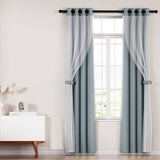 Darrahopens Home & Garden > Curtains Artiss 2X 132x304cm Blockout Sheer Curtains Light Grey