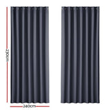 Darrahopens Home & Garden > Curtains Artiss 2X Blockout Curtains Blackout Window Curtain Eyelet 240x230cm Charcoal