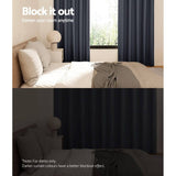 Darrahopens Home & Garden > Curtains Artiss 2X Blockout Curtains Blackout Window Curtain Eyelet 240x230cm Charcoal