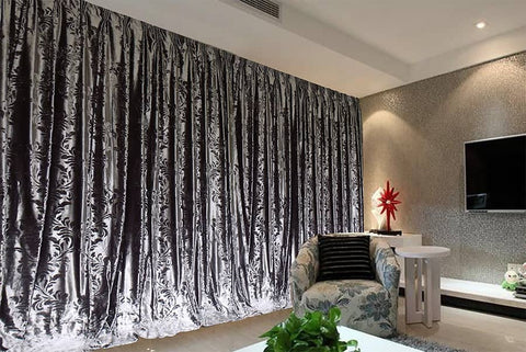 Darrahopens Home & Garden > Curtains Large Thick Velvet Curtains Stunning Flocking 580x270cm+Hook Pinch Pleat Silver Grey