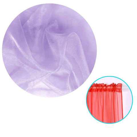 Darrahopens Home & Garden > Curtains Pair of Organza Sheer Rod Pocket Curtains Lilac