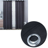 Darrahopens Home & Garden > Curtains Pair of Solid Colour Sheer Eyelet Curtains 137 x 213 cm Black