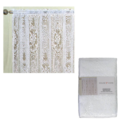 Darrahopens Home & Garden > Curtains Yours to Love One Kensington White Lace Rod Pocket Curtain 300 x 213 cm