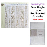 Darrahopens Home & Garden > Curtains Yours to Love One Kensington White Lace Rod Pocket Curtain 300 x 213 cm