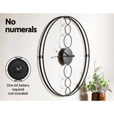 Darrahopens Home & Garden > Decor Artiss 75CM Wall Clock No Numeral Large Round Metal Luxury Home Decor Black